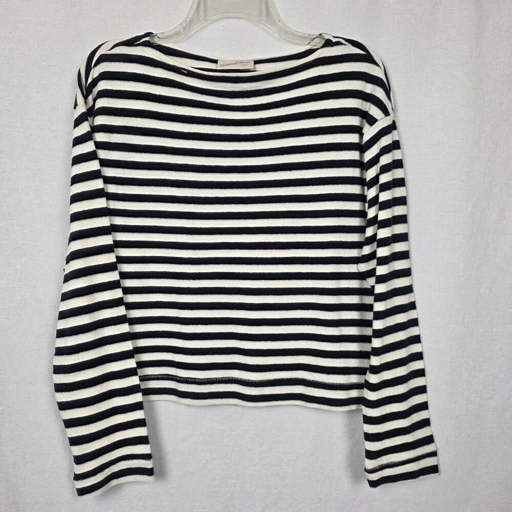 Universal Thread Striped Crop Top XS Navy White